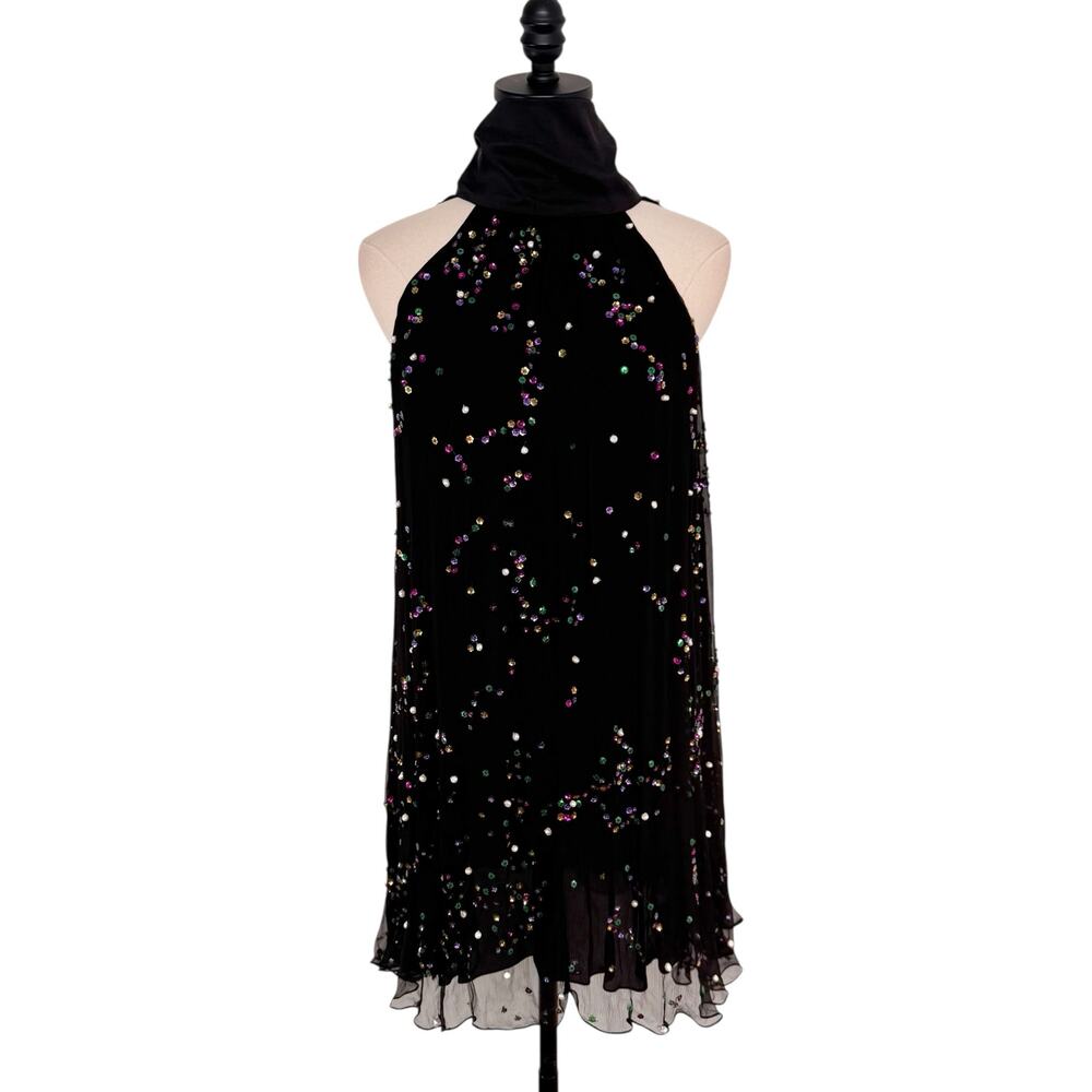 NWT Azeeza Atwood Sequin Dress Black Mini Cocktail Party Vegas LBD Size XS - Picture 2 of 12